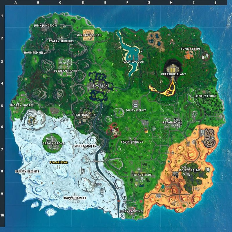 Fortnite Seizoen 10 Week 9 Kaart