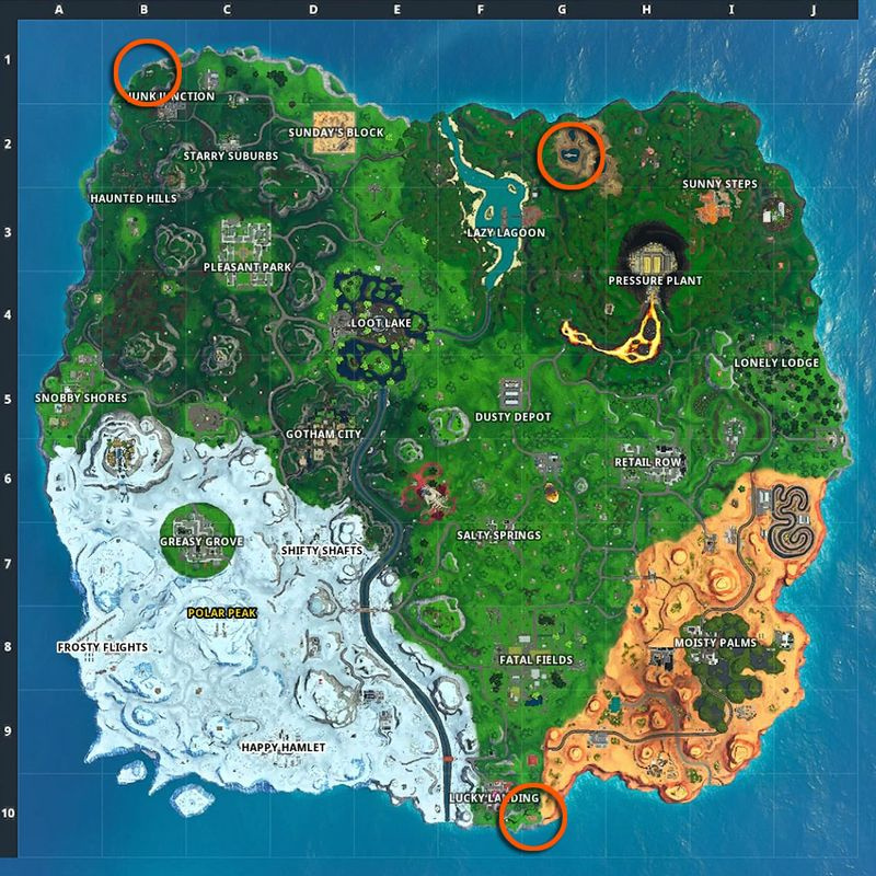 Fortnite laske pullonheittimellä kohteen lähellä jättiläistä kalaa, laamaa tai sikaa