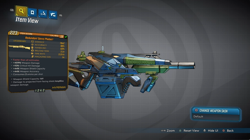 Borderlands 3 Redundant Savvy Phebert-statistikk