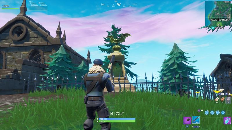 Plassering av Fortnite flaggermusstatue