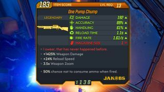 Borderlands 3 una pompa chump leggendario fucile un pugno uomo