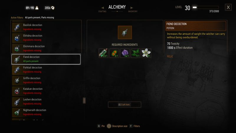 Witcher 3 Alchemie is belangrijk