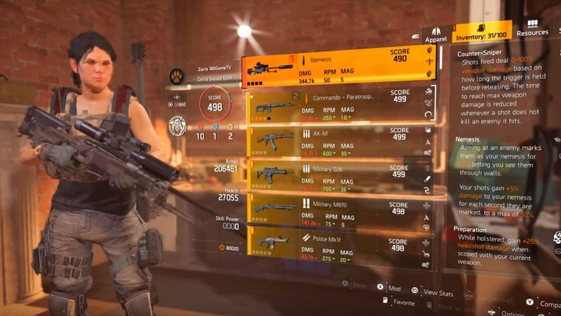 Division 2 Nemesis exotiska prickskyttegevär
