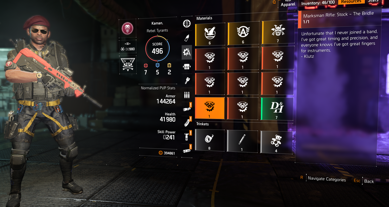 Division 2 - Marksman Rifle: Stock - The Bridle