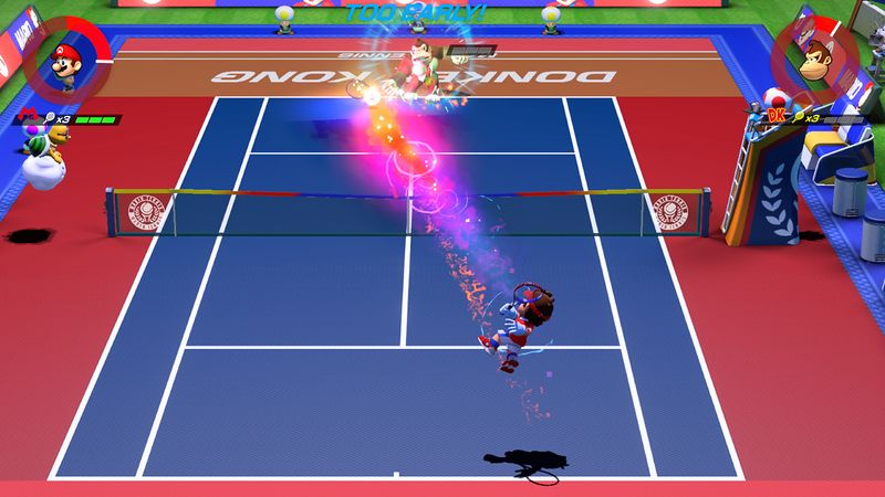 Udtrækning af et zoneskud i Mario Tennis Aces