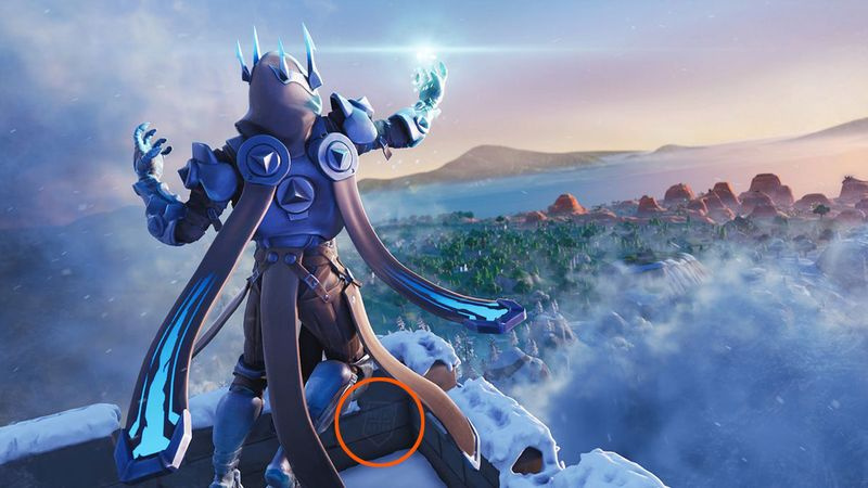 Fortnite Snowfall Week 8 Bildschirm mit verstecktem Banner