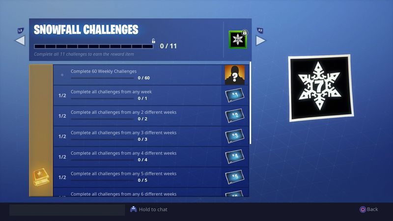 Fortnite Schneefall-Herausforderungen