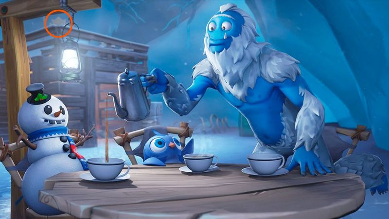 Fortnite Snowfall Week 5 Screen mit verstecktem Battle Star