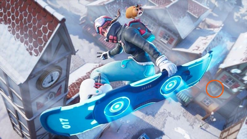 Fortnite Snowfall Week 4 Bildschirm mit verstecktem Banner
