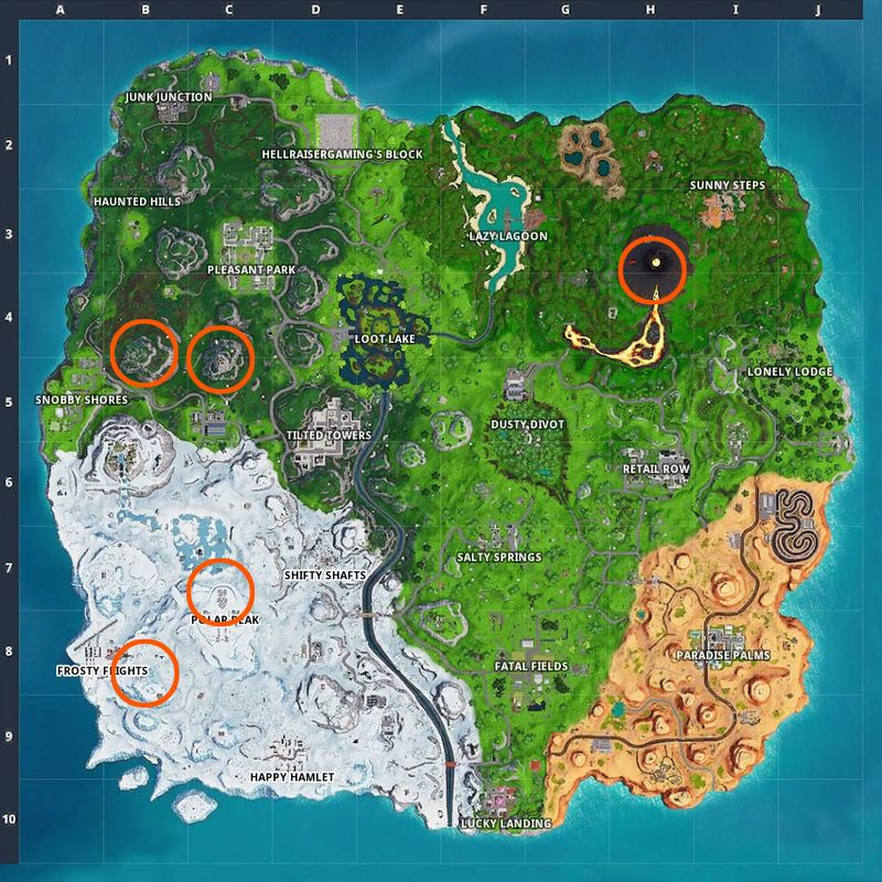 Fortnite Highest Elevations-kaart
