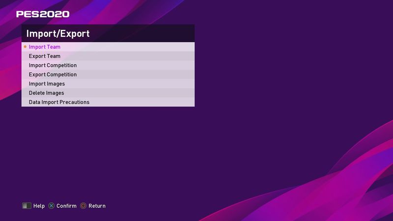 PES 2020 -vaihtoehtotiedosto