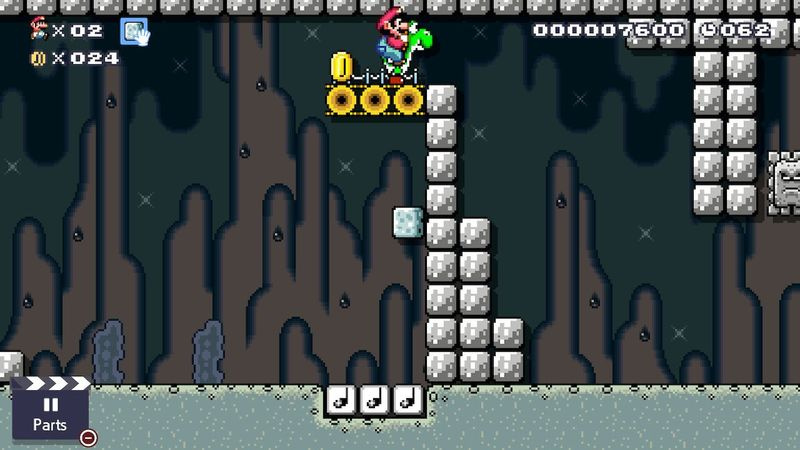 Super Mario Maker 2 Buried Stones yoshi