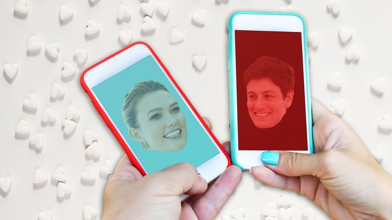 bild von karlie kloss und josh joshua kushner auf smartphones mit blaugrünem und rotem hintergrund bedford app gedeihen donald trump jared kushner ivanka trump