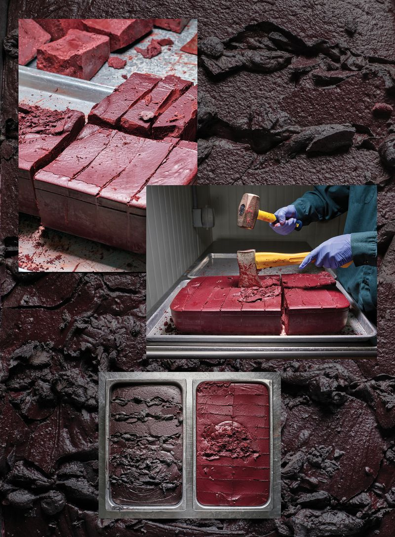 Collage der Herstellung von Lebensmittelfarben