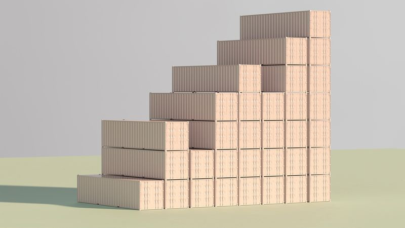 Versandbehälter für ein Balkendiagramm