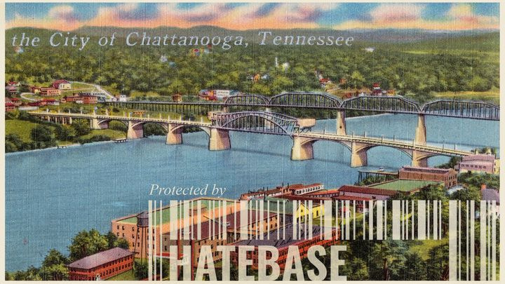 Une photo de carte postale de Chattanooga, Tennessee, avec Hatebase