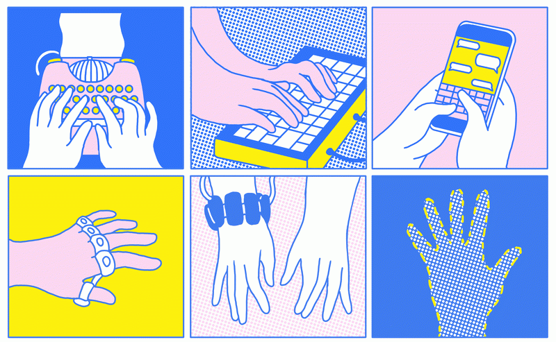 Illustration des différentes technologies de frappe