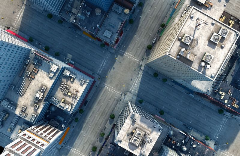 NYC leere Straßen von oben