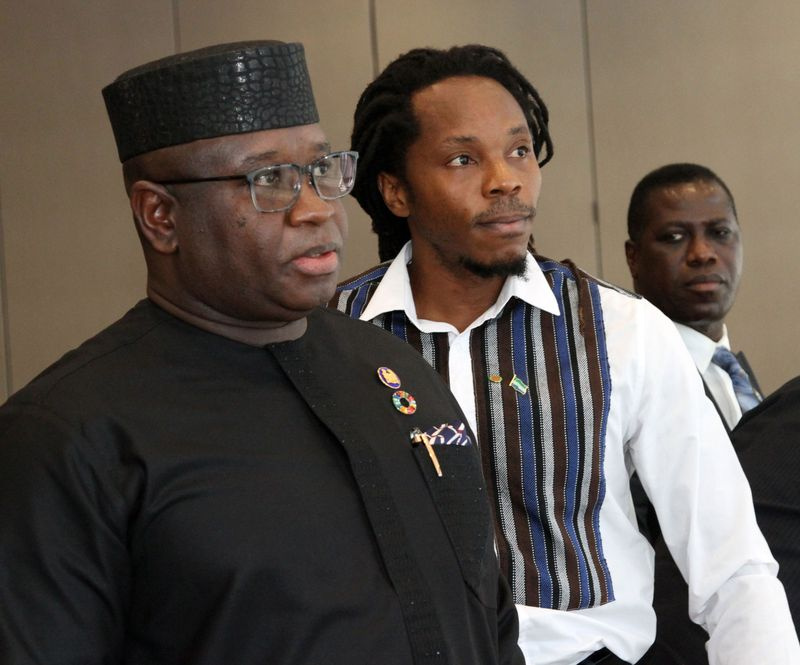 David Sengeh und Julius Bio, Präsident von Sierra Leone