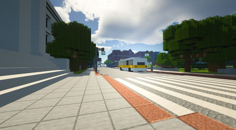 Arrêt de bus Minecraft sur Mass Ave