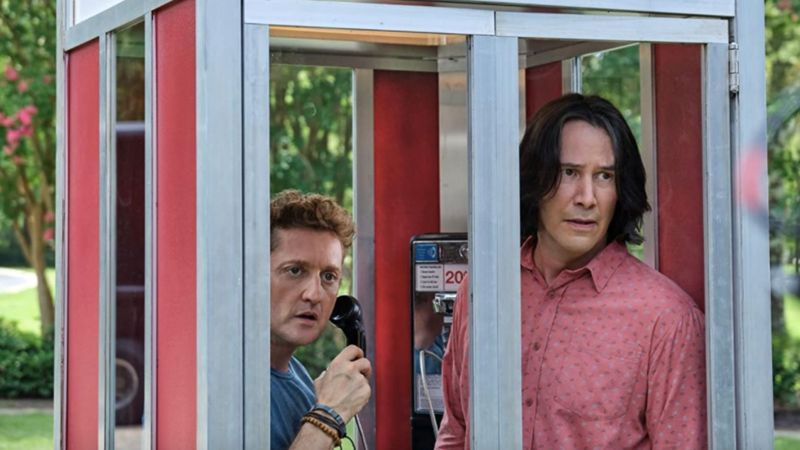 Alex Winter og Keanu Reeves i Bill & Ted står over for musikken