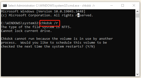 controleer de slechte sector met CHKDSK