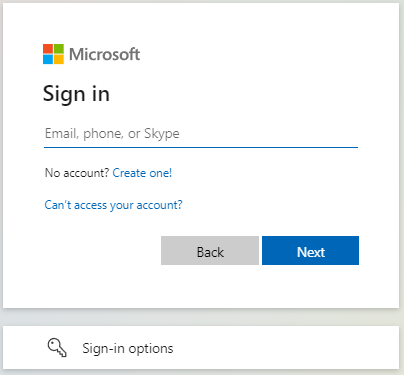   logge ind på Microsoft-konto