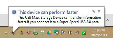 η συσκευή μπορεί να εκτελέσει ταχύτερα USB 3.0