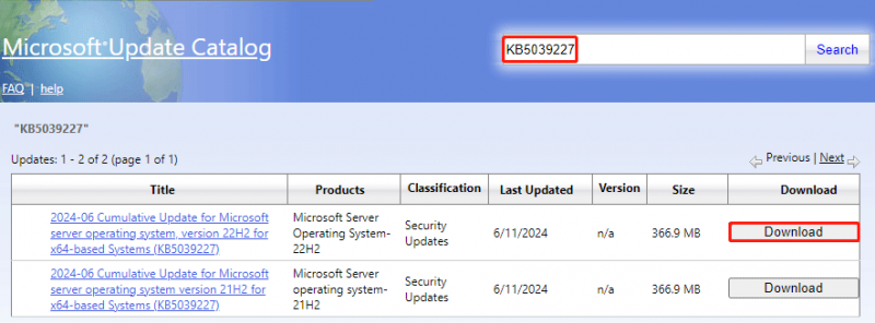 update KB5039227