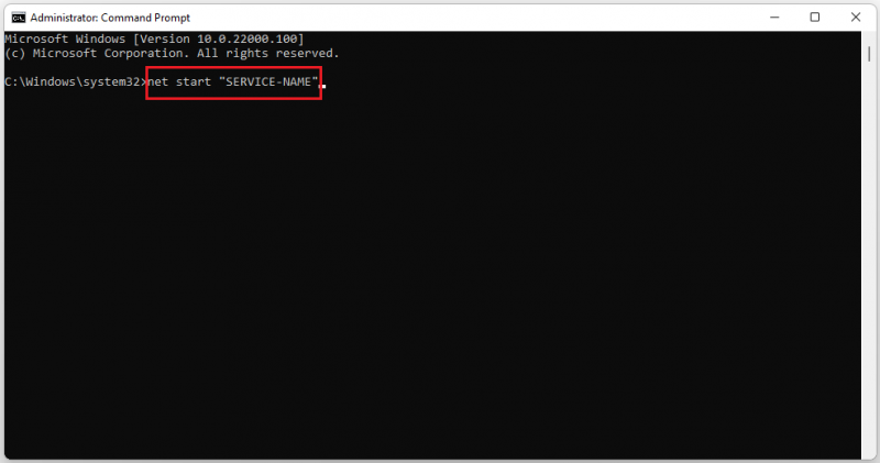 typ netto start"SERVICE-NAME"
