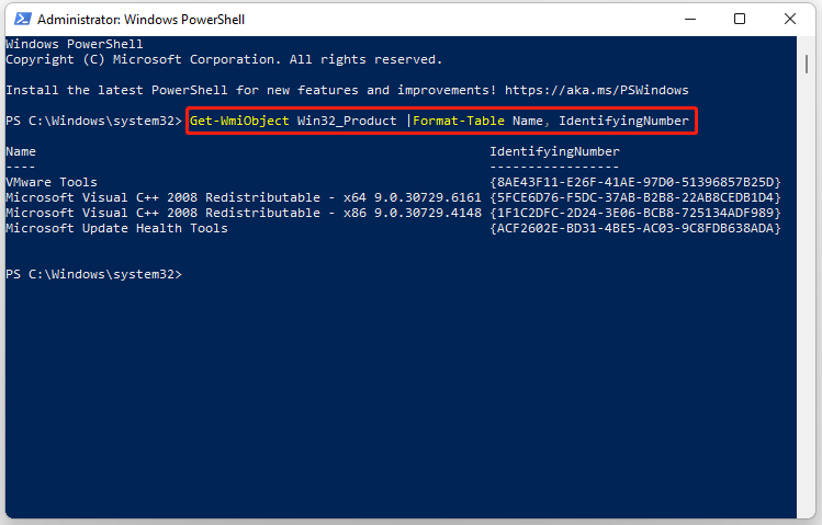   find GUID i Windows 11 ved hjælp af Windows PowerShell