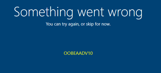   OOBEADV10 fejl