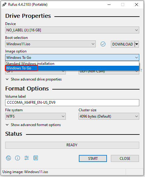   Funzionalità Windows To Go