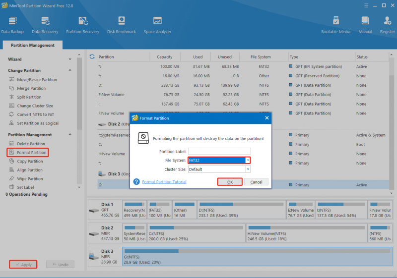   Formatta SDXC da 128 GB in FAT32