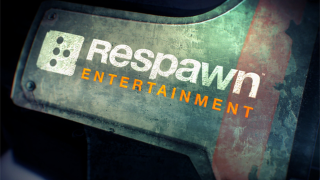 Het Respawn-logo geschilderd op metaal