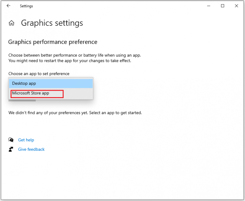 klik op Microsoft Store-app