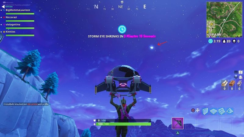 Fortnite-komeetta pienempinä aikoina.