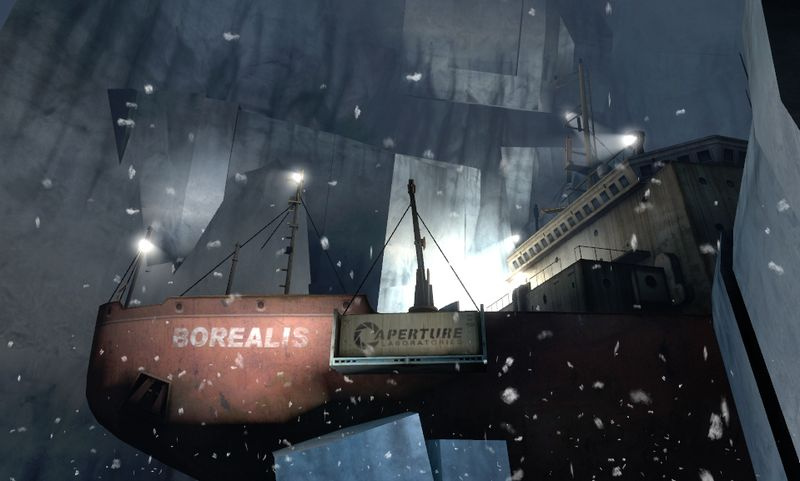 Het Aperture-schip Borealis werd geïntroduceerd in Half-Life 2: Ep 2 en creëerde een directe link naar het Portal-speluniversum.