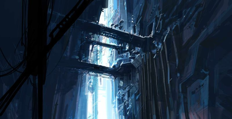 Naar verluidt gelekte concept art voor Half-Life 3 toont een menselijke figuur die door adviseurs de Borealis in wordt gevolgd.
