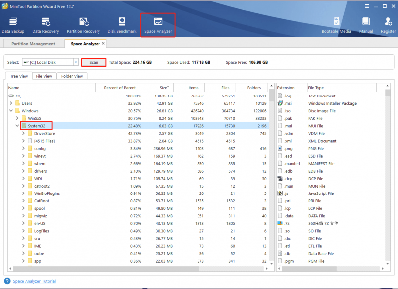   eseguire Disk Analyzer utilizzando questo sito