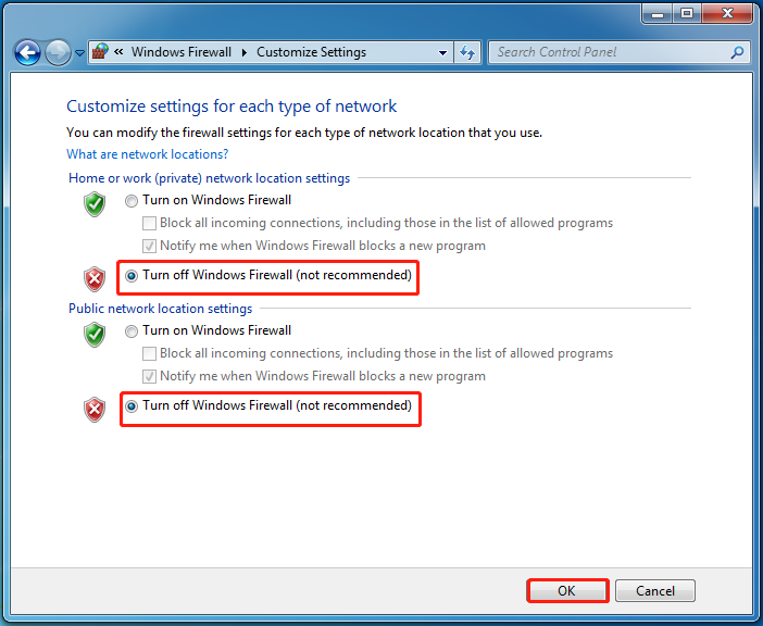 schakel Windows Firewall uit op Windows 7
