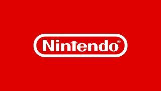 Nintendo-logo - witte tekst tegen de iconische felrode achtergrond