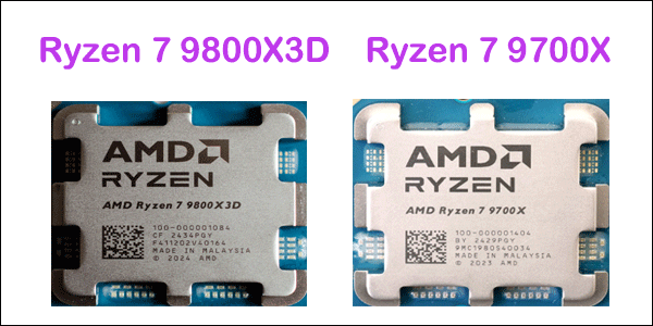 صورة Ryzen 7 9800X3D وRyzen 7 9700X