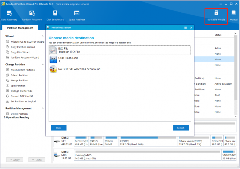 maak opstartbare media met behulp van Partition Magic