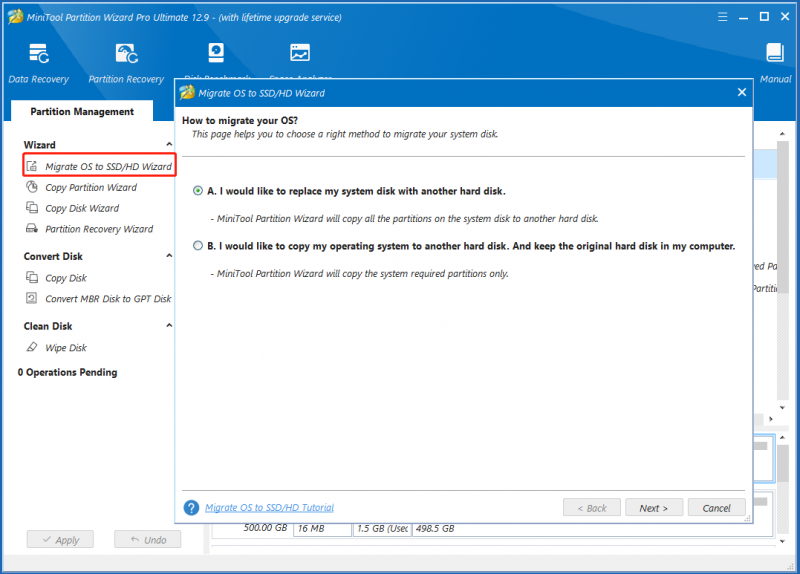 migreer het besturingssysteem met behulp van Partition Magic