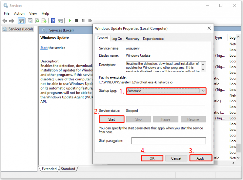 Riavvia Windows Update