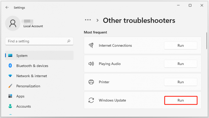   eseguire lo strumento di risoluzione dei problemi di aggiornamento di Windows