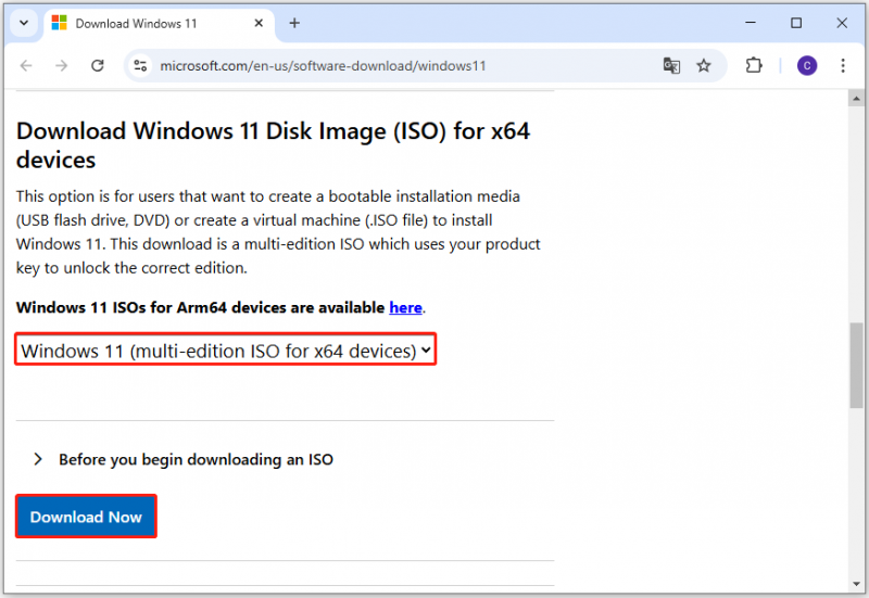 Klik på Download nu for at få Windows 11 ISO -fil