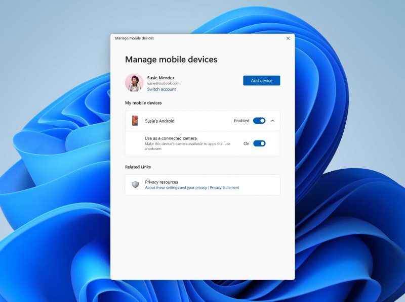   collega la fotocamera del tuo telefono Android a Windows 11