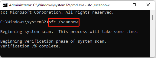 Digitare SFC /Scannow